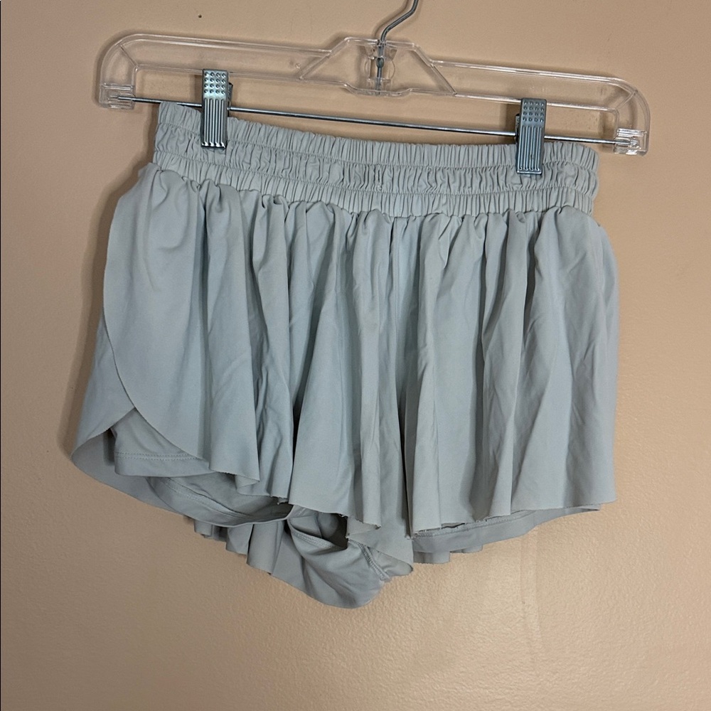 bloom Light Grey Layered Athletic Shorts